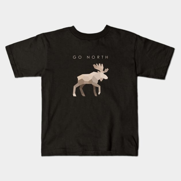 Go North - Elk (dark) Kids T-Shirt by MikeDrago